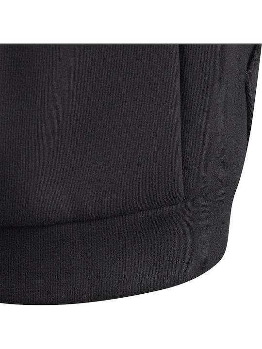 Kids Sweatshirt Cardigan with Hood and Pockets Black 3-Stripes