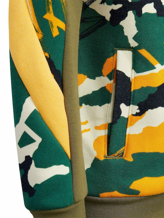 Αθλητική Παιδική Ζακέτα Φούτερ Fleece με Κουκούλα Πολύχρωμη