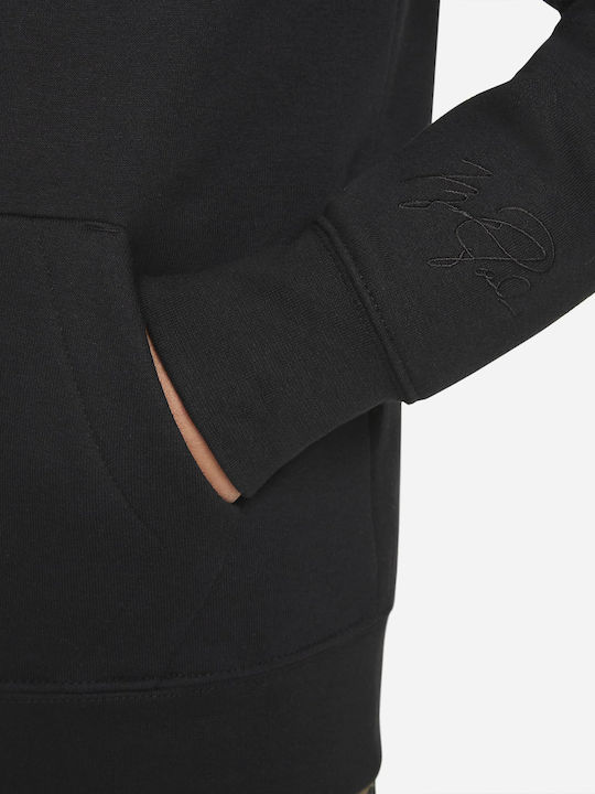 Athletic Kids Cardigan Cotton with Hood Black Essentials