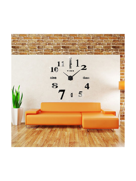 3D Wall Clock Sticker Plastic Black