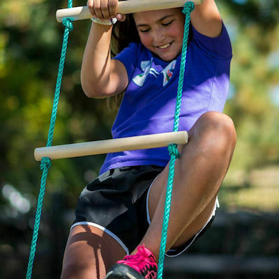 Spielplatz Zubehör Climbing Ladder Ninja Ladder 980021 mit Kletterseil aus Holz