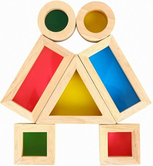 Tooky Toys Дървени Конструктори В Смесени Цветове За 2+ Години 8 Бройки