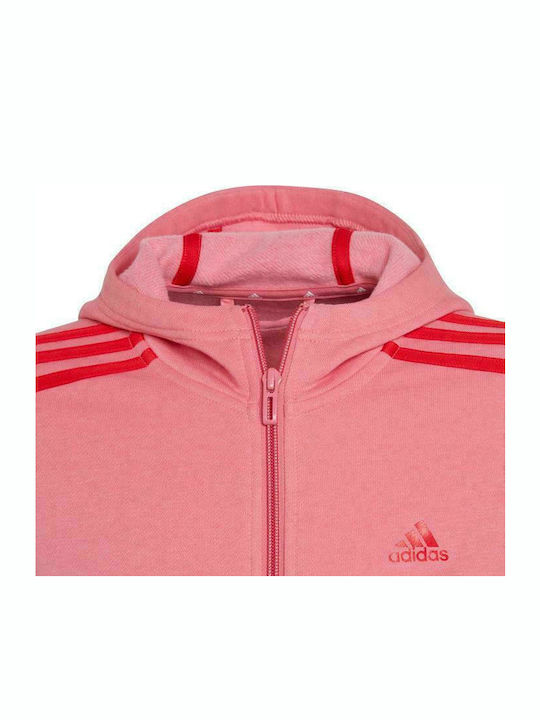 Sport Hanorac pentru copii De bumbac cu Glugă Roz Essentials 3-Stripes