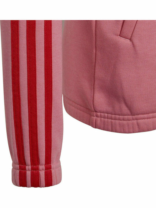 Sport Hanorac pentru copii De bumbac cu Glugă Roz Essentials 3-Stripes