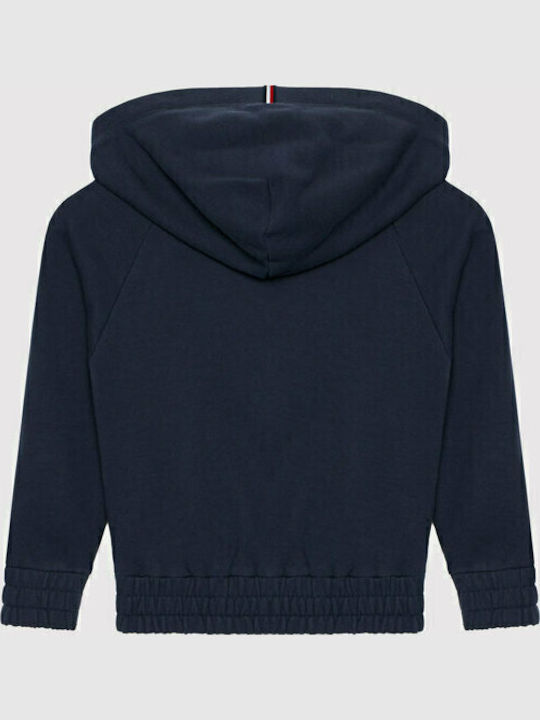 Kids Sweatshirt Cardigan with Hood Blue Essential