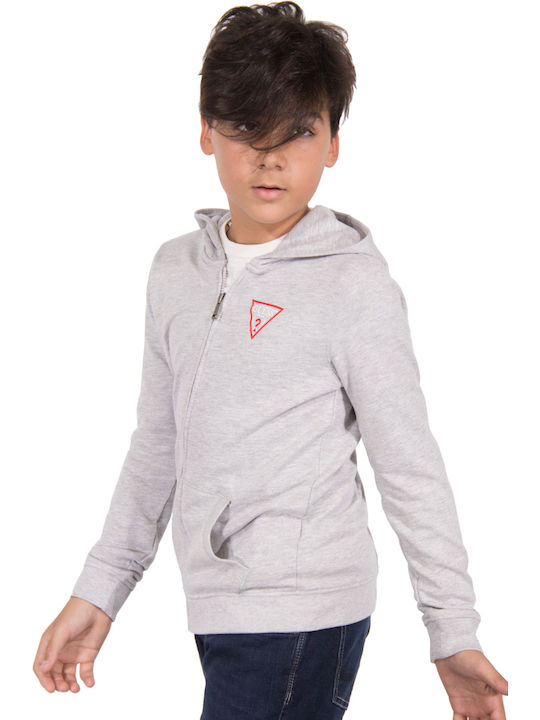 Παιδική Ζακέτα Φούτερ Fleece με Κουκούλα Γκρι Active