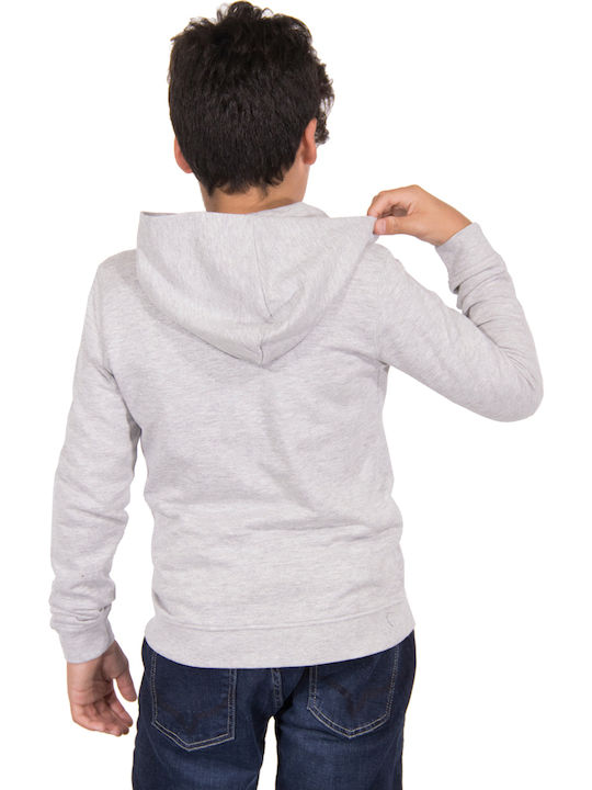 Παιδική Ζακέτα Φούτερ Fleece με Κουκούλα Γκρι Active