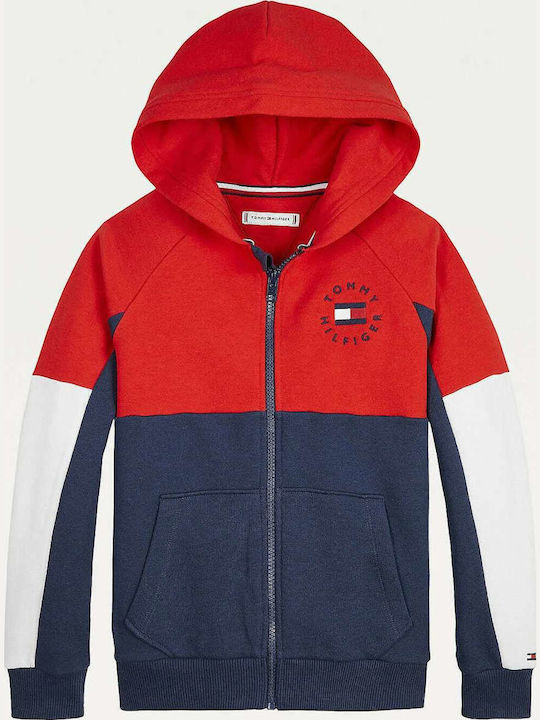 Kids Sweatshirt Cardigan with Hood Multicolored
