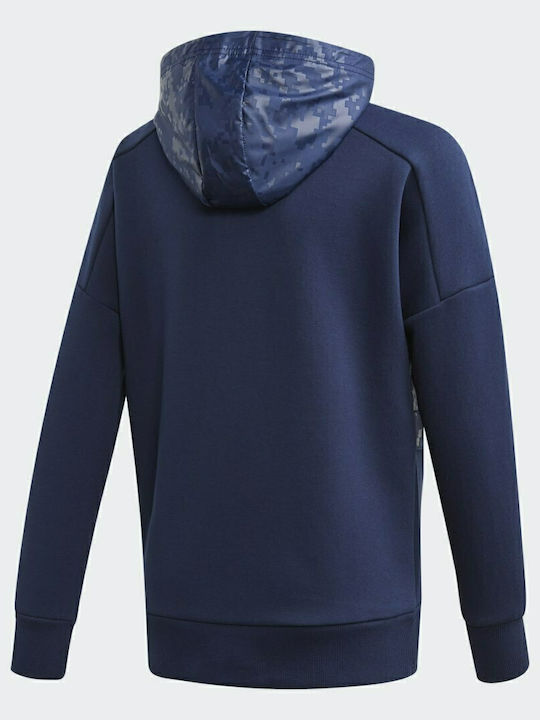 Kinder-Sweatshirt Strickjacke mit Kapuze Marineblau