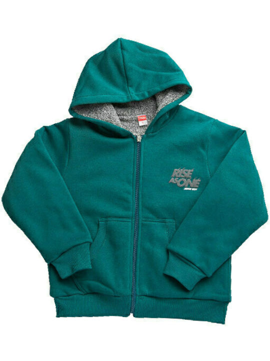Joyce Boys Hooded Sweatshirt with Zipper Green