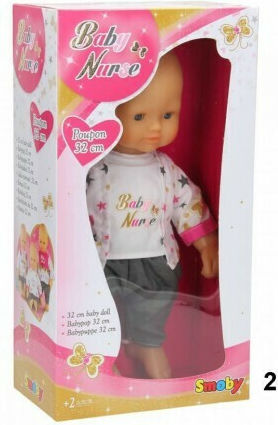 Smoby Baby-Puppe Baby Nurse (2 Designs) 32 cm. (Verschiedene Designs/Sortimente von Designs) 1 Stk