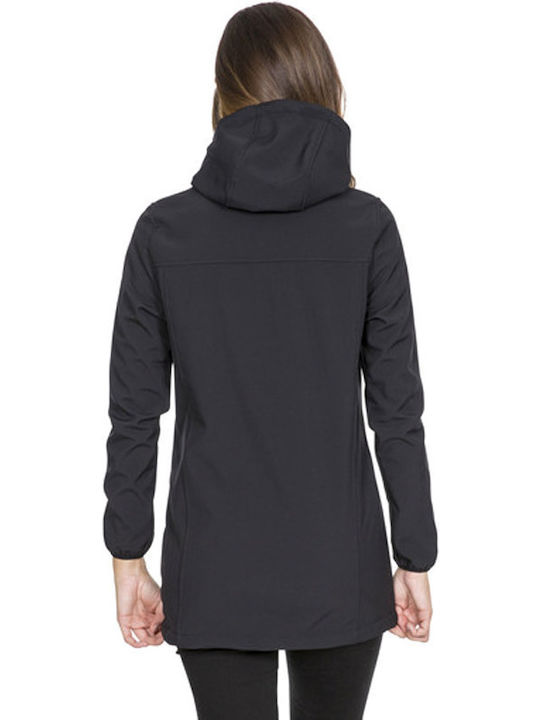 Kristen Lang Damen Parka Jacke mit pelziger Kapuze für Winter Schwarz