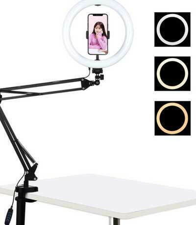 Puluz LED Ring Light Ring Light 26cm With Desktop Stand And Mobile Phone Holder