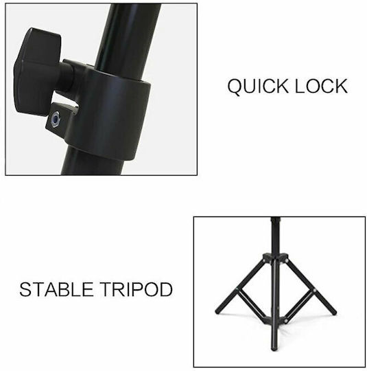 Ringlicht LED USB Tripod 1,6m Ringlicht 26cm 2500 - 4500K mit Bodenstativ und Handyhalter