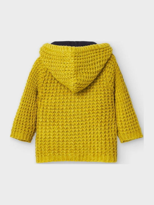 Kids Cardigan Knitted with Hood Yellow