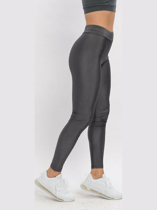 Women's Long Training Legging Shiny Gray