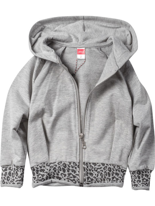 Kids Sweatshirt Cardigan Cotton with Hood Gray