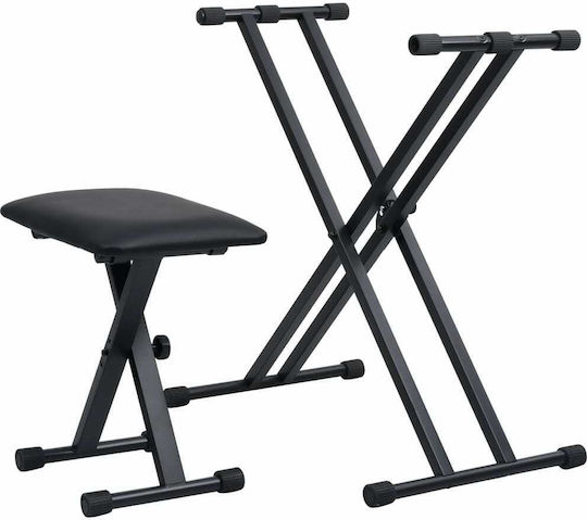 vidaXL Keyboard Stand with Adjustable Βench Stand Floor for Keyboards