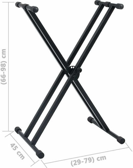vidaXL Keyboard Stand with Adjustable Βench Stand Floor for Keyboards