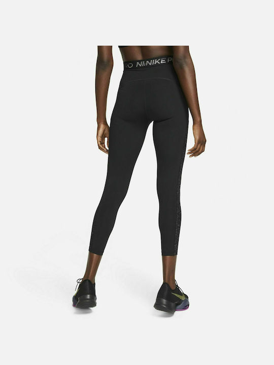 Nike Dri-Fit Training Γυναικείο Cropped Κολάν Ψηλόμεσο Μαύρο