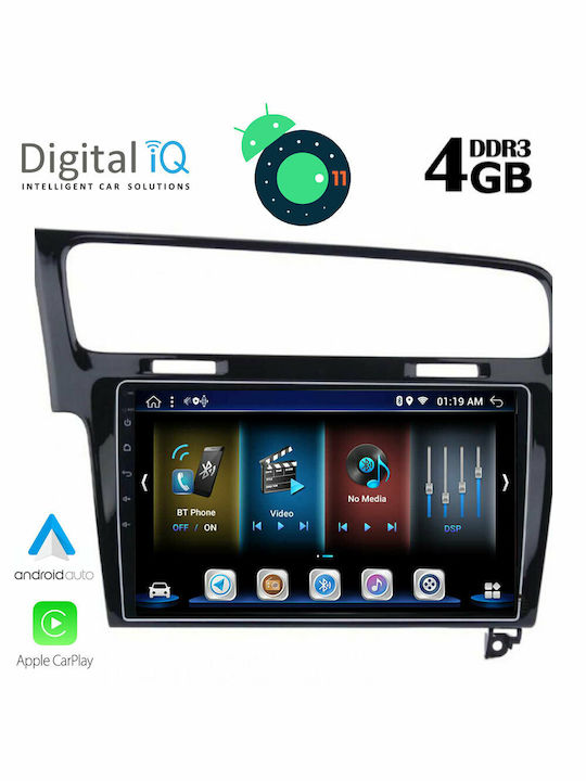 Digital IQ Car Audio System for Volkswagen Golf 2013-2020 with Clima (Bluetooth/USB/AUX/WiFi/GPS/Apple-Carplay/CD) with Touch Screen 10.1" DIQ_BXD_6747