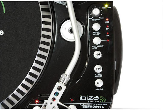 Ibiza Sound Free Vinyl Turntables with Preamp Black