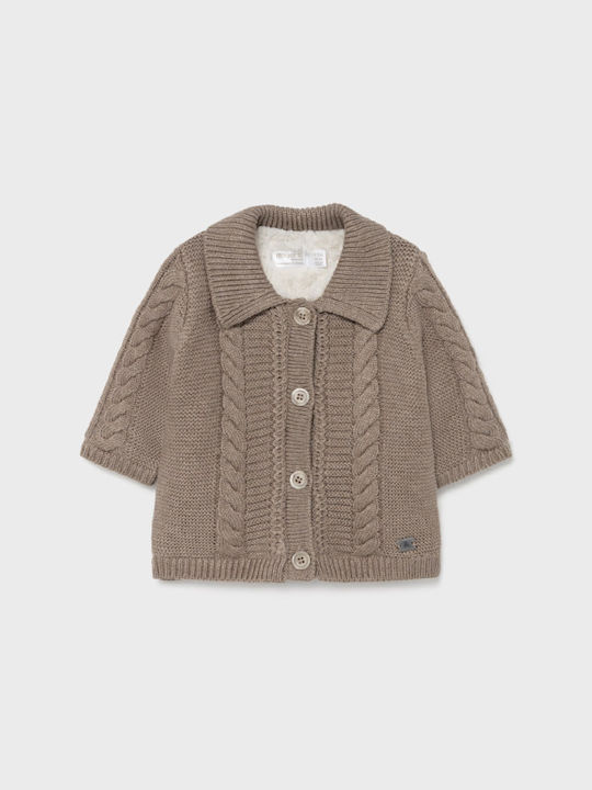 Kids Cardigan Cotton Brown