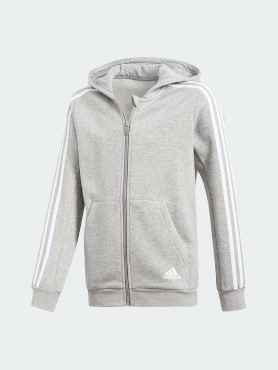 adidas Παιδική Ζακέτα Φούτερ Essentials 3 Stripes Γκρι