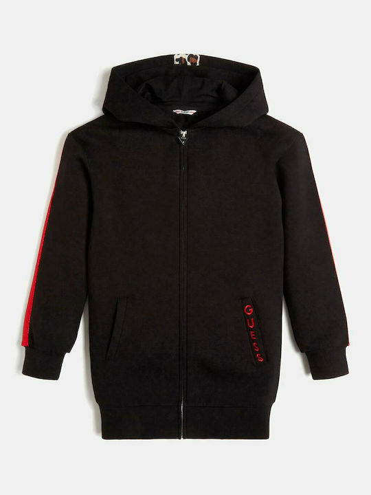 Kids Sweatshirt Cardigan with Hood Black