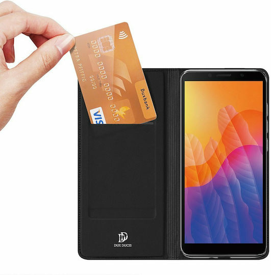 Dux Ducis Skin Pro Buchen Sie Synthetisches Leder Schwarz (Huawei Y5p)