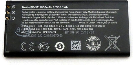 Nokia BP-5T Bulk Replacement Battery 1650mAh for Lumia 820