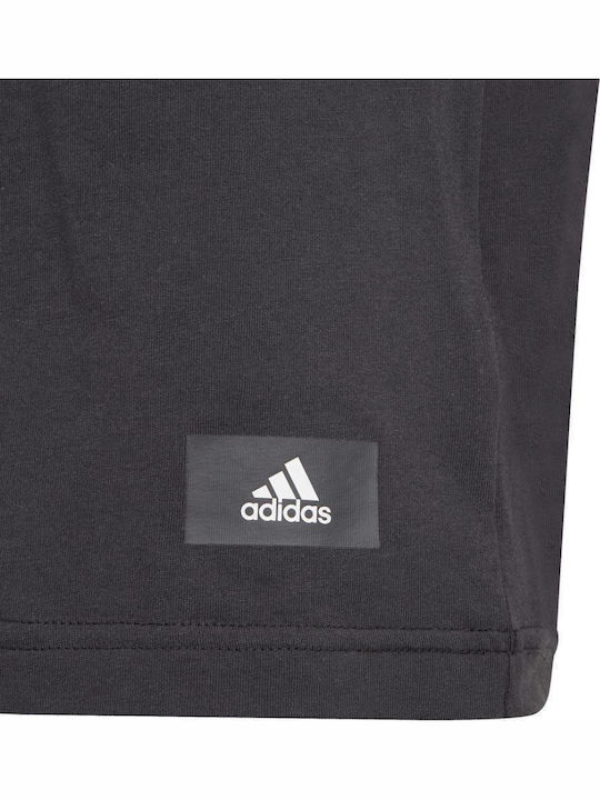 Kinder-T-Shirt Schwarz Future Icons 3-Stripes