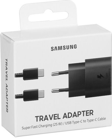 Samsung Charger with USB-C Port and Cable USB-C - USB-C 25W Blacks (EP-TA800X Retail)