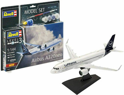 Revell Airbus A320 Neo "Lufthansa" Static Airplane Model 1:144 with Glue and Colours 38pcs