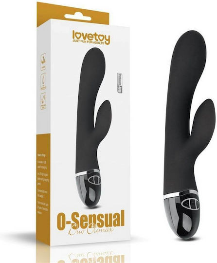 Lovetoy O Sensual Clit Duo Climax Δονητής Rabbit 20.8cm Μαύρος