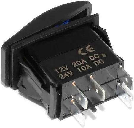 Car Light Switch On/Off Flush 12V-24V Universal Blue