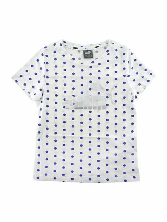 Kinder-T-Shirt Weiß ESSENTIALS+ DOTTED