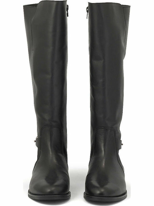 Leder Damenstiefel Schwarz