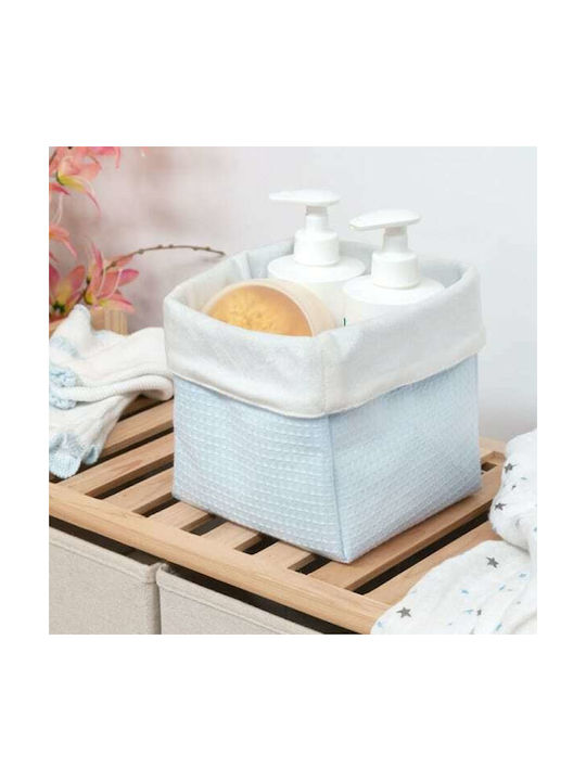 Kiokids Waffle Square Nursery Storage Basket Light Blue