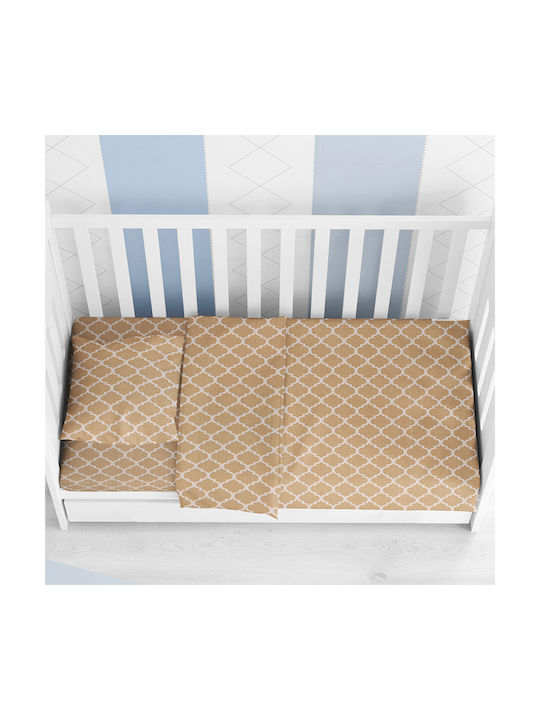 Dimcol Windows Baby Sheet Crib Cotton Fitted 150 Beige 70x140cm 1916118410015080