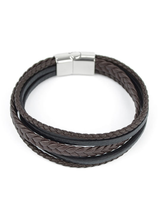 U.S. Polo Assn. Ανδρικό Βραχιόλι από Δέρμα 21cm