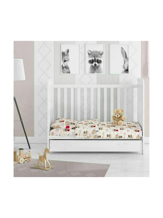 Dimcol Reach the Stars Baby Sheets Set Crib Cotton Beige 120x160cm 3pcs 1914617610819080