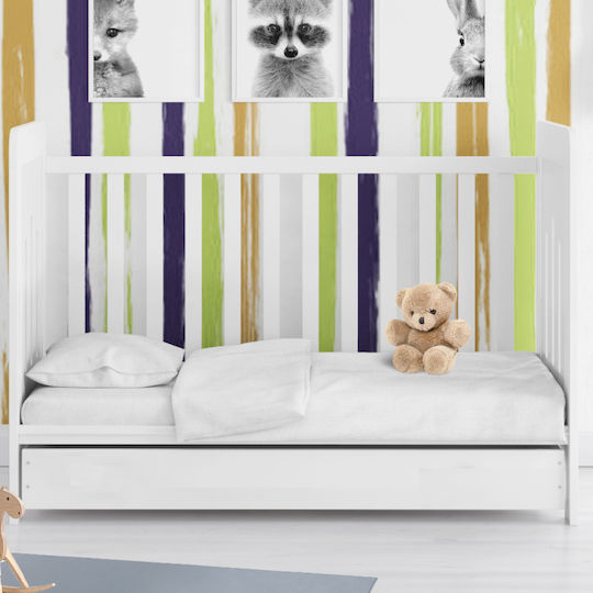 Dimcol Solid Baby Sheet Cradle Cotton White 80x110cm