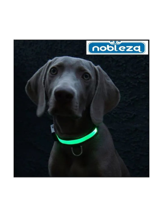 Nobleza Dog Collar Illuminated In Green Colour Επαναφορτιζόμενο LED 31 - 41cm