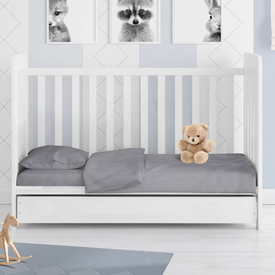 Dimcol Baby Bettlaken Solid Graues 120x160cm