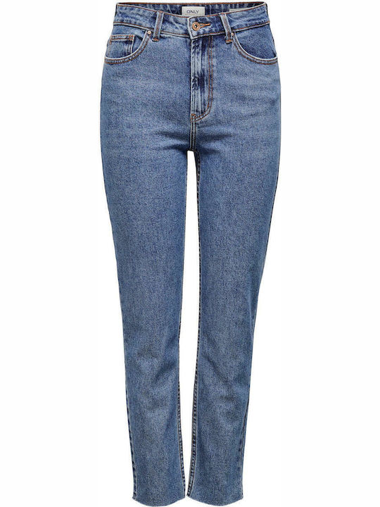 Emily High Waist Women's Jean Trousers in Skinny Fit Dark Blue Denim