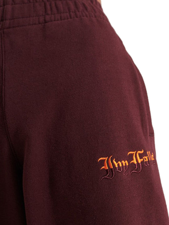 The 5th Down High Waist Sweatpants Jogger Rich Deep Burgundy