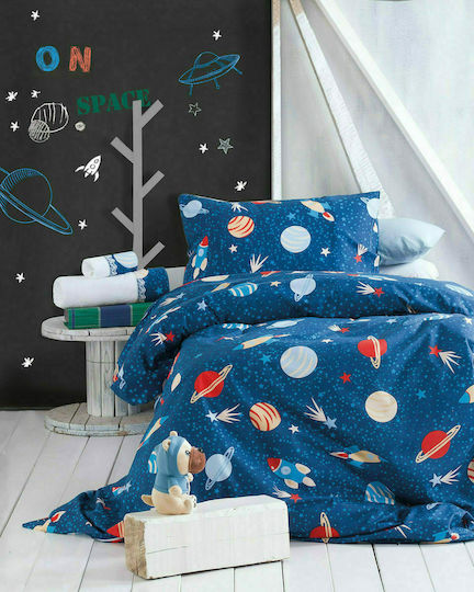 Rythmos Sheet Set Semi-double Cotton Space Odyssey Blue 160x260cm 3pcs