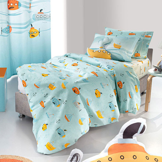 Saint Clair Single Set with Elastic Band Light Blue 160x250cm