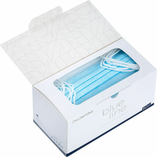 Prodentika Blue Line 3ply BFE ≥ 99% Type IIR Μάσκα Προστασίας Μιας Χρήσης Χειρουργική Τύπου IIR Γαλάζια 50τμχ